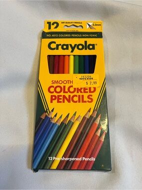 Vintage 1987 Crayola Smooth Colored Pencils - Multi (12 Pack) Pre-sharpened